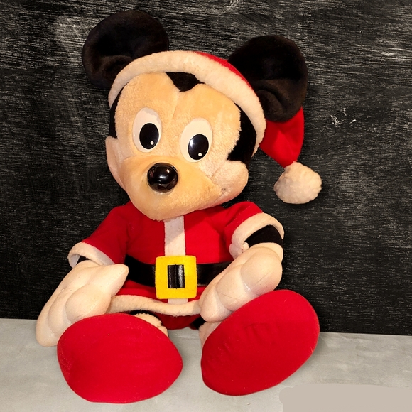Vintage Disney "Christmas Mickey Mouse"~16" Mickey Santa Plush by Playskool 1988 - Picture 2 of 4